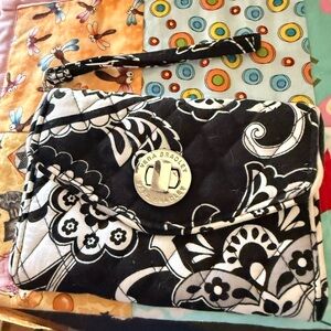 Vera Bradley Black and White Floral Wristlet
